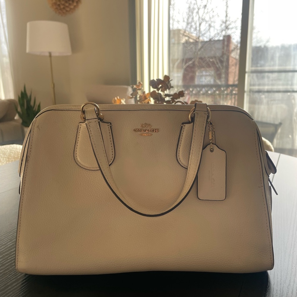 Coach Beige Leather Satchel